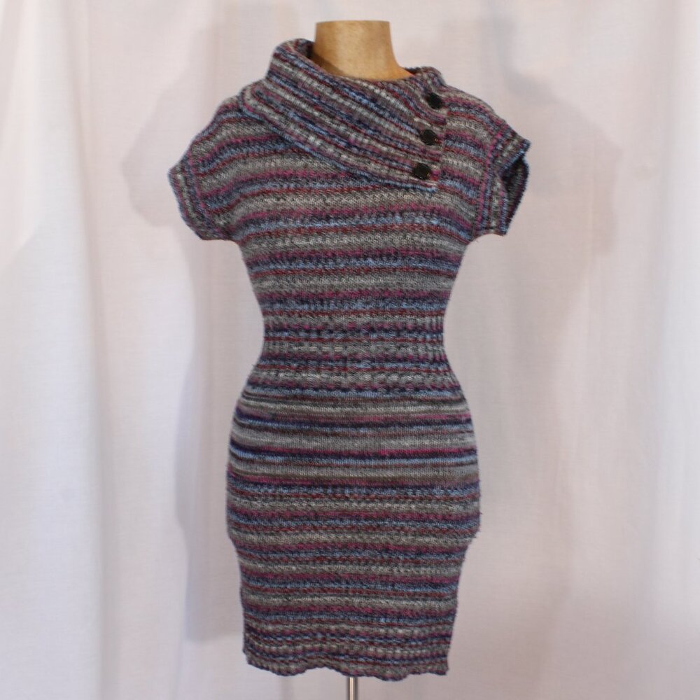 Rue21 Bodycon Grey Pink Sweater Dress
